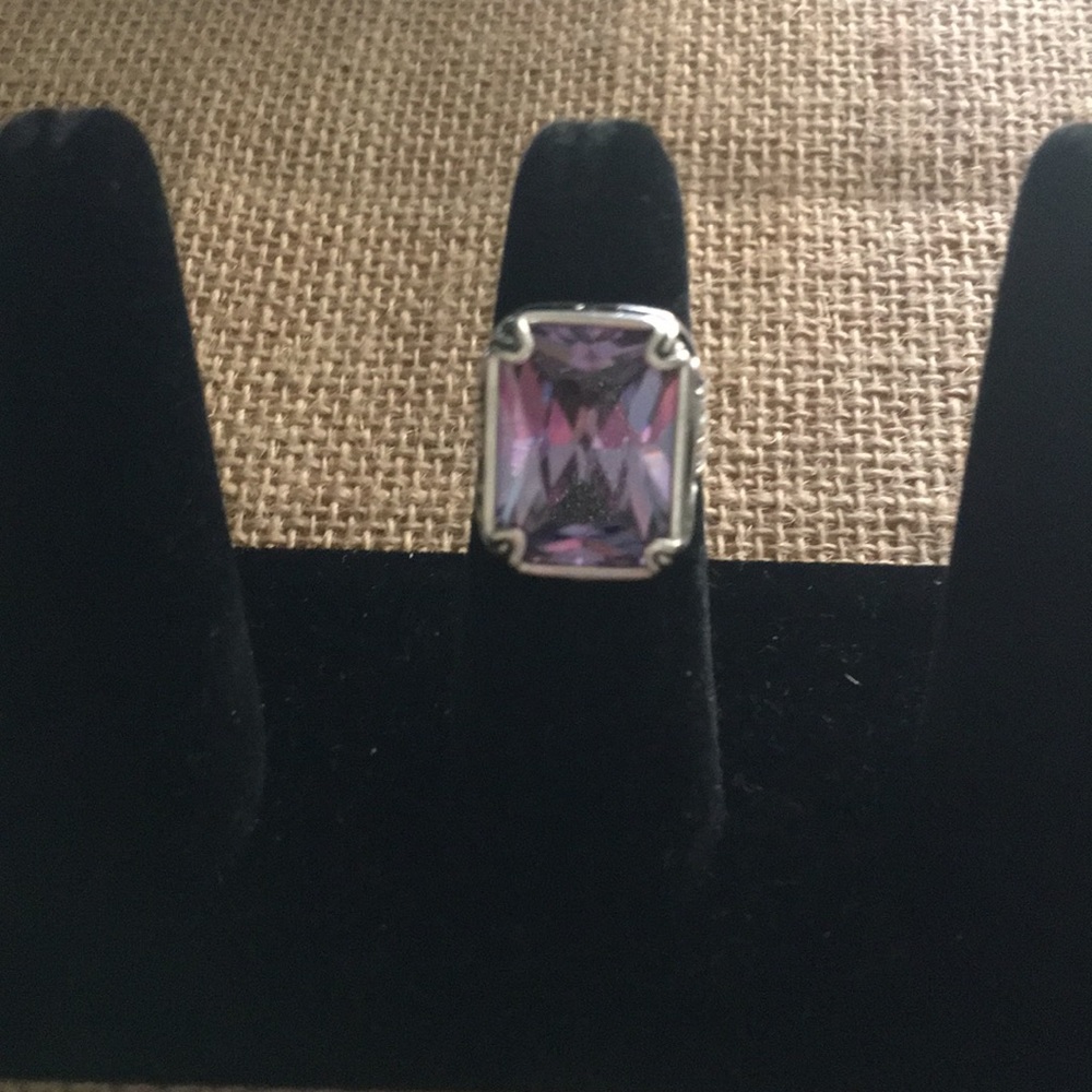 Silpada sterling silver amethyst color stone, Sz 6